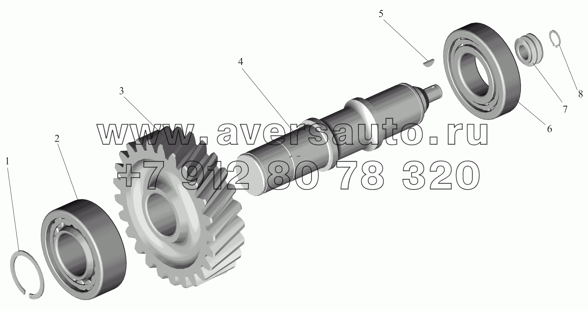 Коробка раздаточная. Вал промежуточный 5434-1802084-10