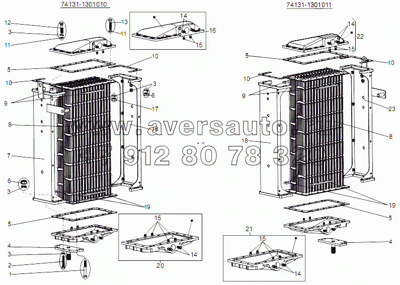 Радиатор 74131-1301010, 74131-1301011