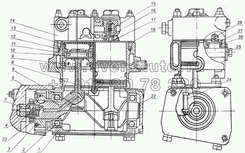 Чертеж - Компрессор Зил - 130