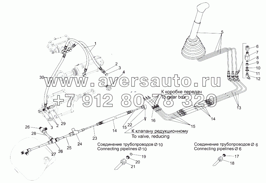 Воздухопроводы и шланги управления механизмом переключения передач