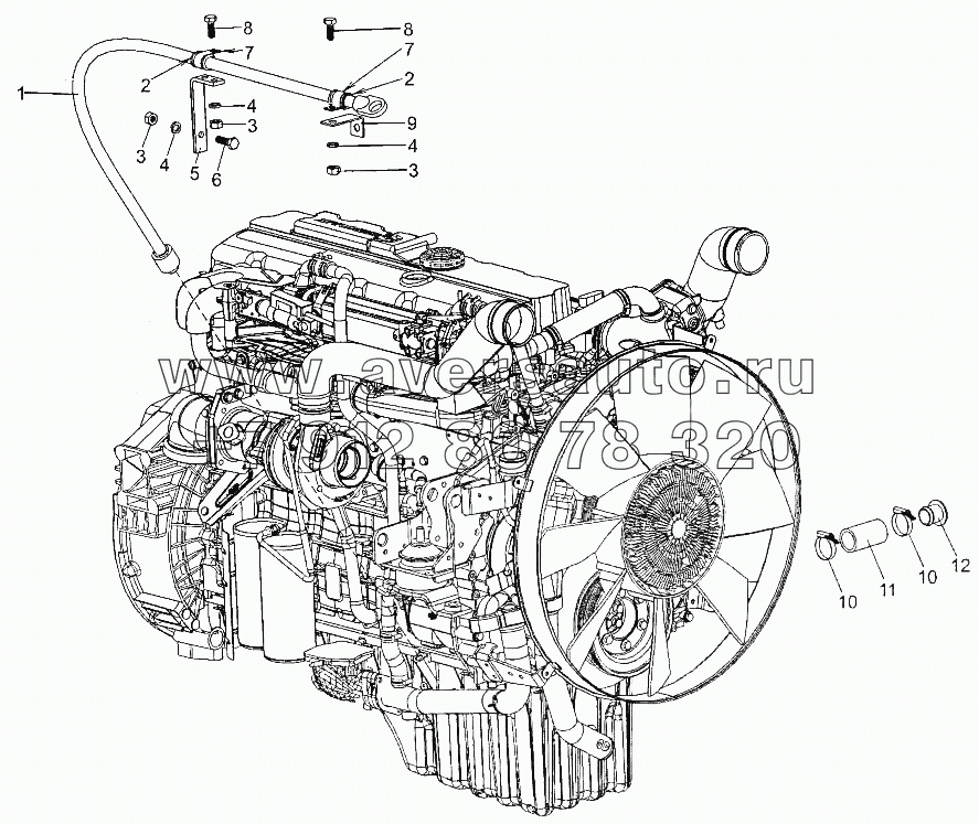 Установка агрегатов системы смазки двигателя