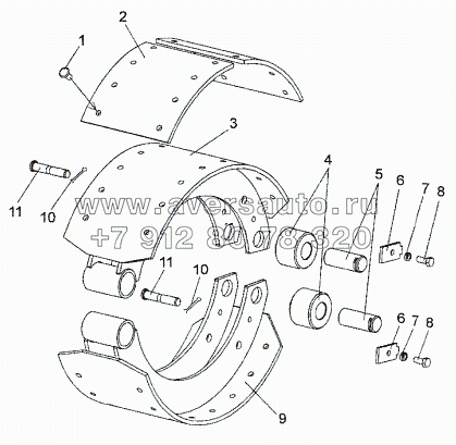 Колодка тормоза правая, колодка тормоза левая 9919-3501090, 9919-3501091