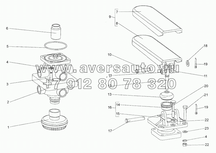 Привод тормозного крана