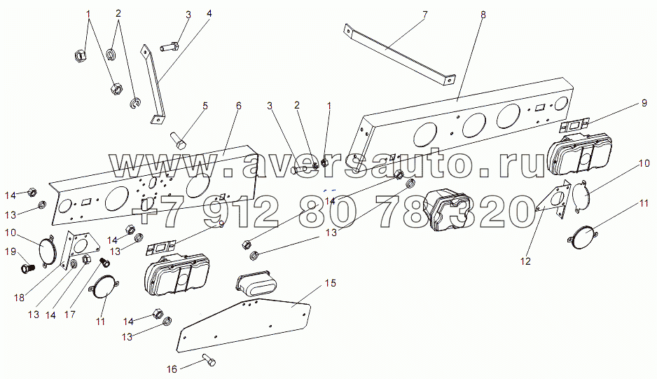 Установка задних фонарей