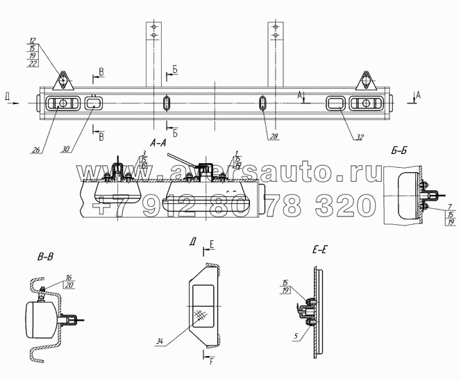 2Э66061-3716010 Установка задних фонарей