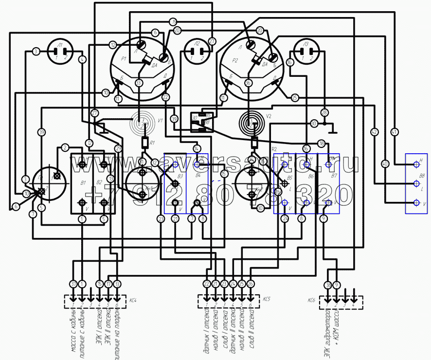 66052-3718425 Э4 Схема электрическая соединений