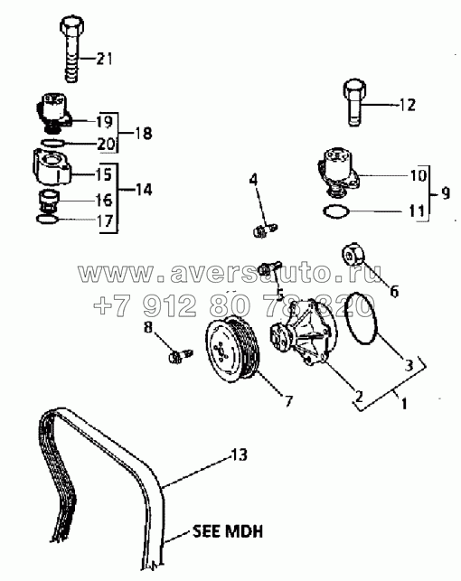 WATER PUMP, THERMOSTAT AND HEAT EXCHANGER