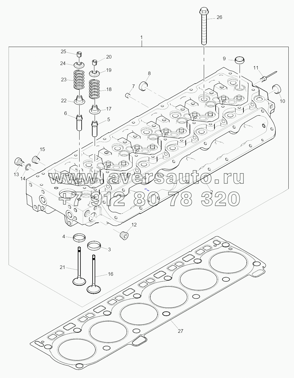  ACHP0010 Cylinder Head Assembly (From Engine Number U001907P) Plate B