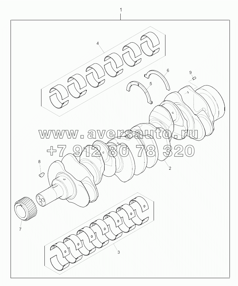  ACHP0010 Crankshaft, Main and Big End Bearings (Upto Engine Number U030232V) Plate A