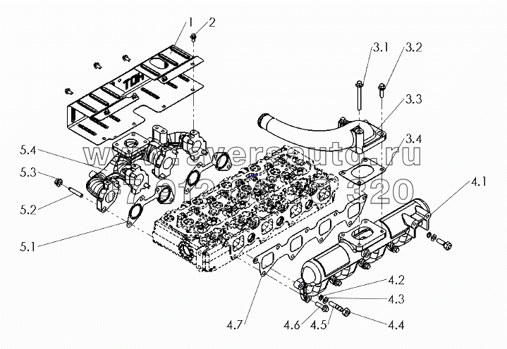 R7000-1008000 Intake And Exhaust Manifold Assembly