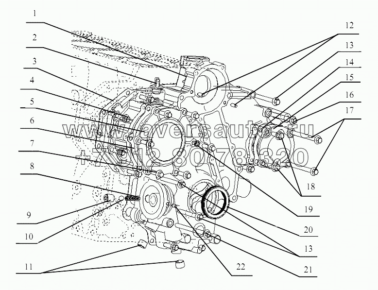 R3000-1002200/04 Timing gear house Assembly