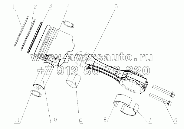 R3000-1004000 (T), R8000-1004000 (Na) Piston & Connecting Rod Assembly