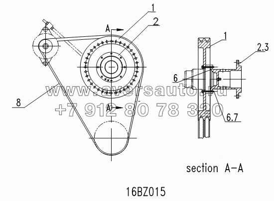 FAN PULLEY, VEE BELT SET AND FAN ADAPTER GP