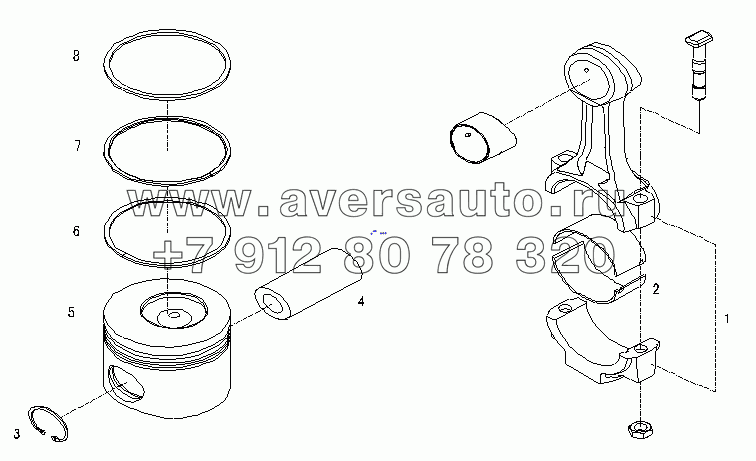 PISTON AND CONNECTING ROD GROUP D05-000-40+C