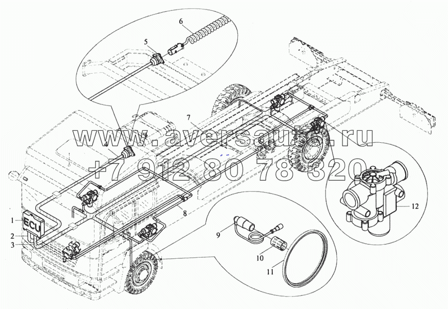 Система ABS для грузовиков (6x4)