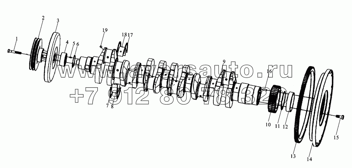 M3400-1005000 CRANKSHAFT AND FLYWHEEL