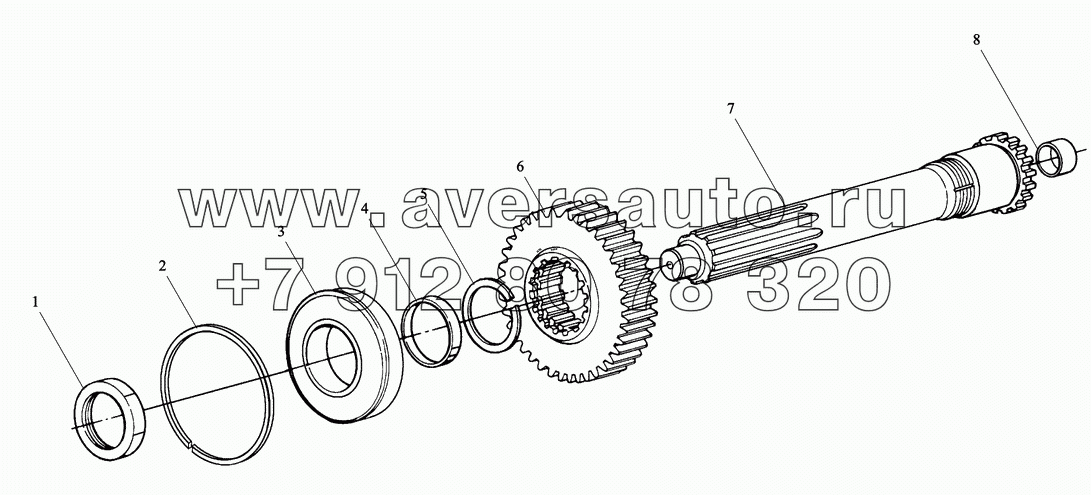 Первичный вал коробки передач и шестерня