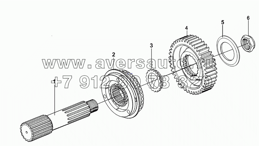 Вал выходной демультипликатора коробки передач