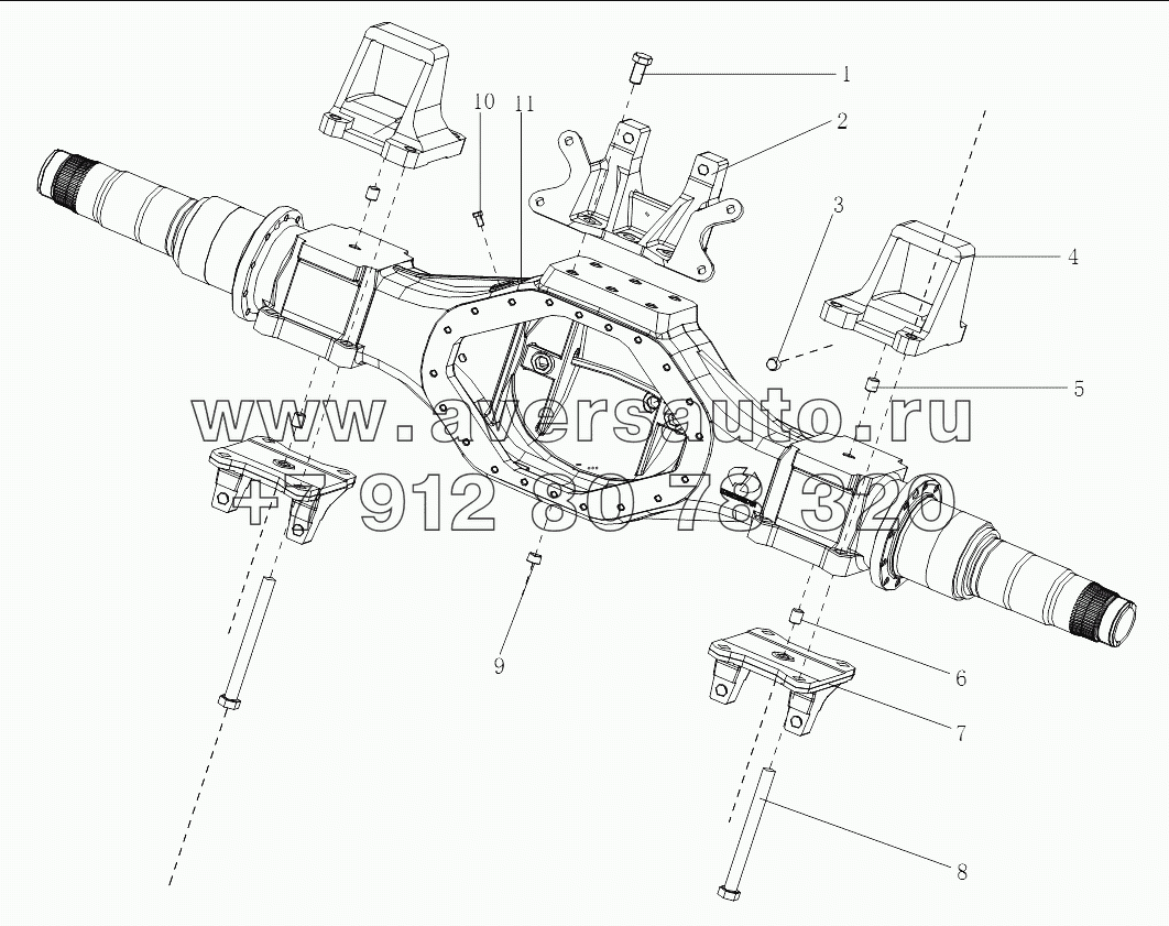 MAN DOUBLE-STAGE REDUCTION DRIVE AXLE REAR AXLE AXLE HOUSING (STR SUSPENSION)