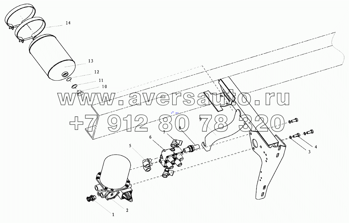 AIR DRYER,FOUR-LOOP GUARD VALVE,AIR TANK FIXING