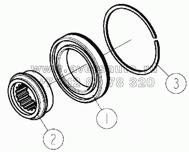 Подшипник вторичного вала в сборе