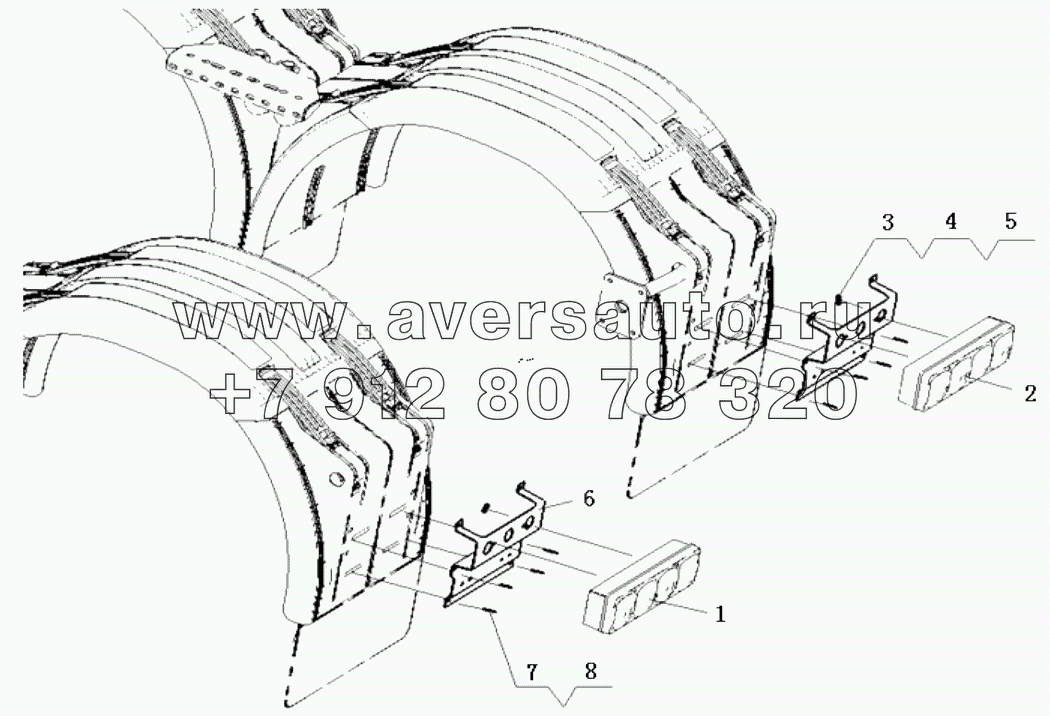  COMBINATION TAILLIGHT, BRACKET (THREE-STAGE FENDER)