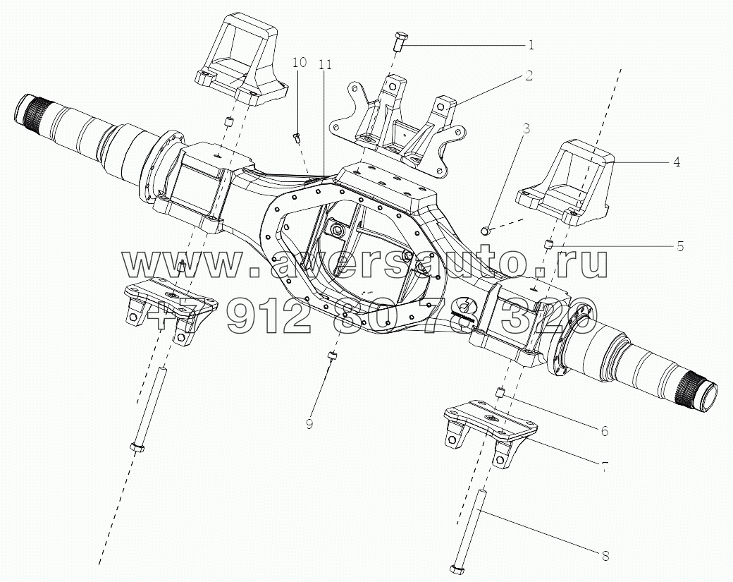  REAR AXLE HOUSING FOR MAN TWO-STAGE REDUCTION AXLE (STR SUSPENSION)
