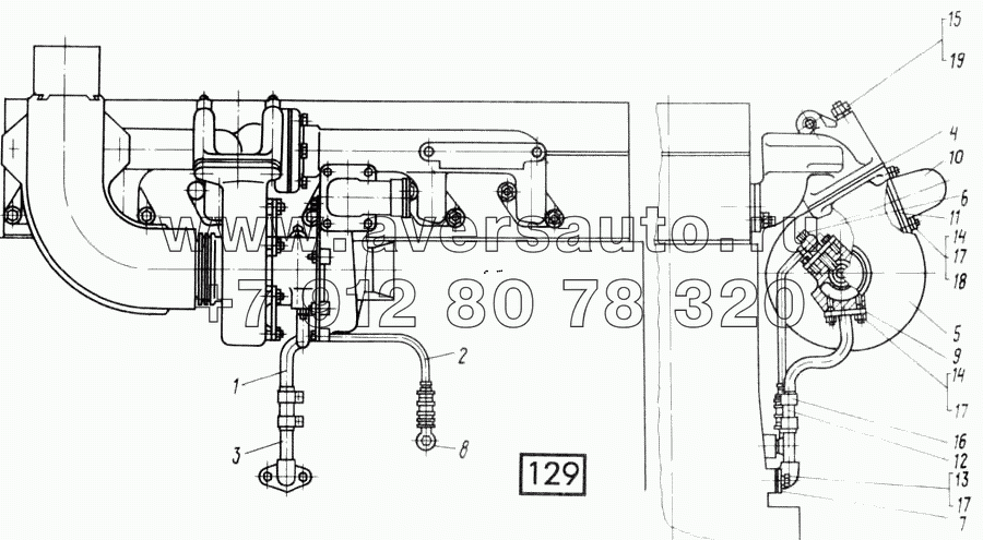 Установка турбокомпрессора СМД-31, -31А, -31.01, 31Б.04