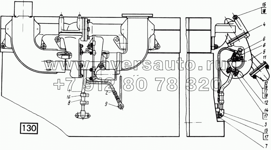 Установка турбокомпрессора СМД-31, -31А, -31.01, 31Б.04