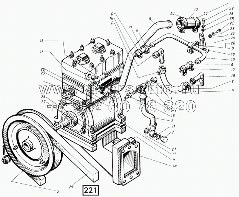 Установка компрессора СМД-60, -62, -64, -66, -72