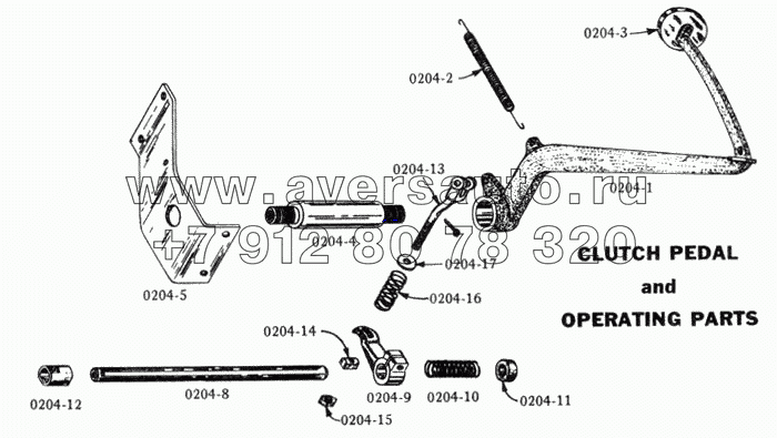 Управление сцеплением/Clutch Pedal and Spring