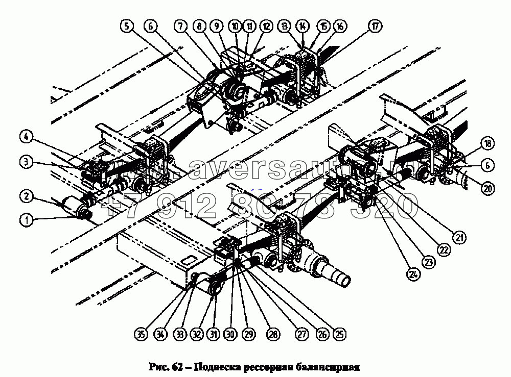 Подвеска рессорная балансирная