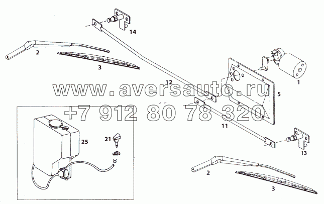 WIPER MOTOR AND LINKAGES
