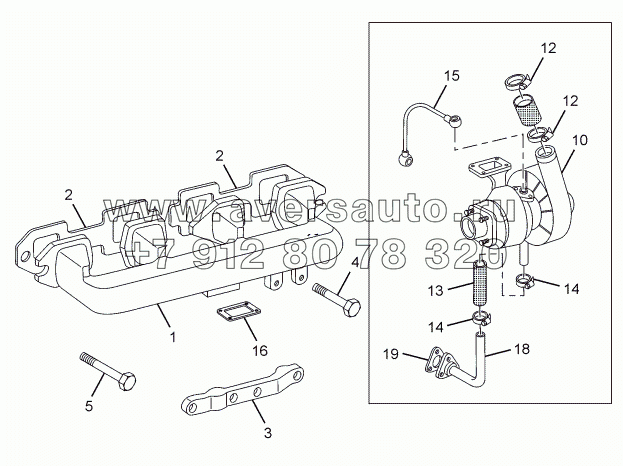 EXHAUST MANIFOLD AND TURBOCHARGER