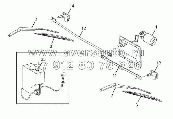 WIPER MOTOR AND LINKAGES