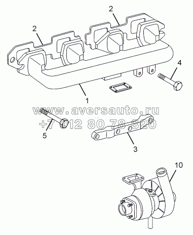 EXHAUST MANIFOLD AND TURBOCHARGER