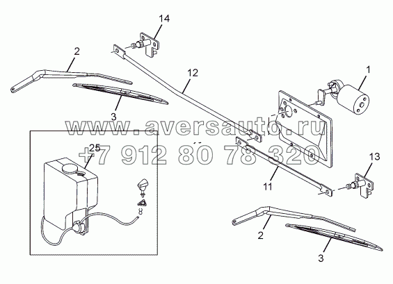 WIPER MOTOR AND LINKAGES