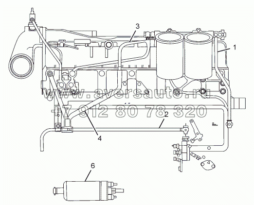 FUEL FEED AND LEAKAGE LINE