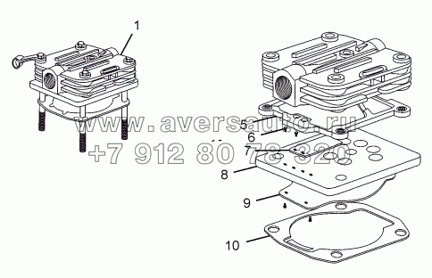 AIR COMPRESSOR HEAD (REED VALVE TYPE) 94 DIA