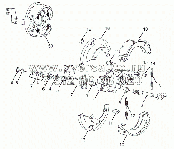 FRONT WHEEL BRAKE S-CAM (ABS)