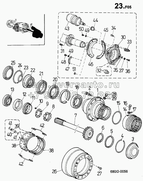 Ступица колеса, тормоза перрот (680/2)