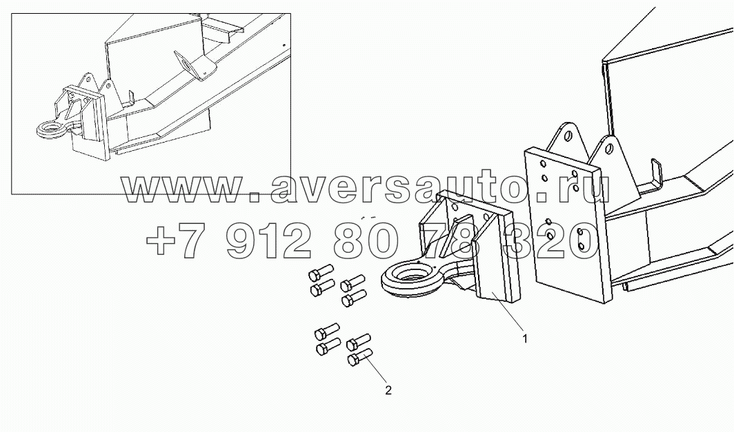 Сцепная петля прицепа модели ПТ4-0000030