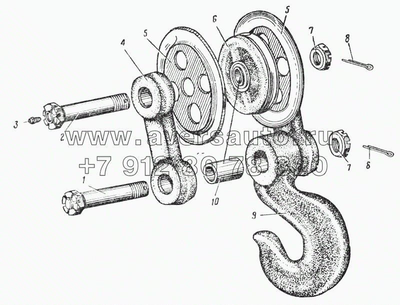 Блок лебедки (Рис. 135)