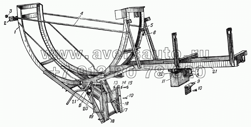 Вертикальный держатель запасного колеса (Рис. 160)