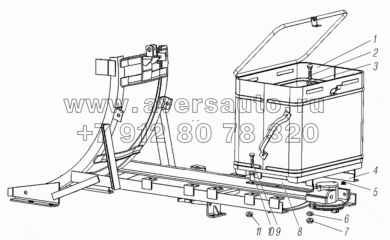 Установка инструментального ящика на автомобили Урал 4320-1912-60, Урал  4320-1911-60, Урал 4320-1916-