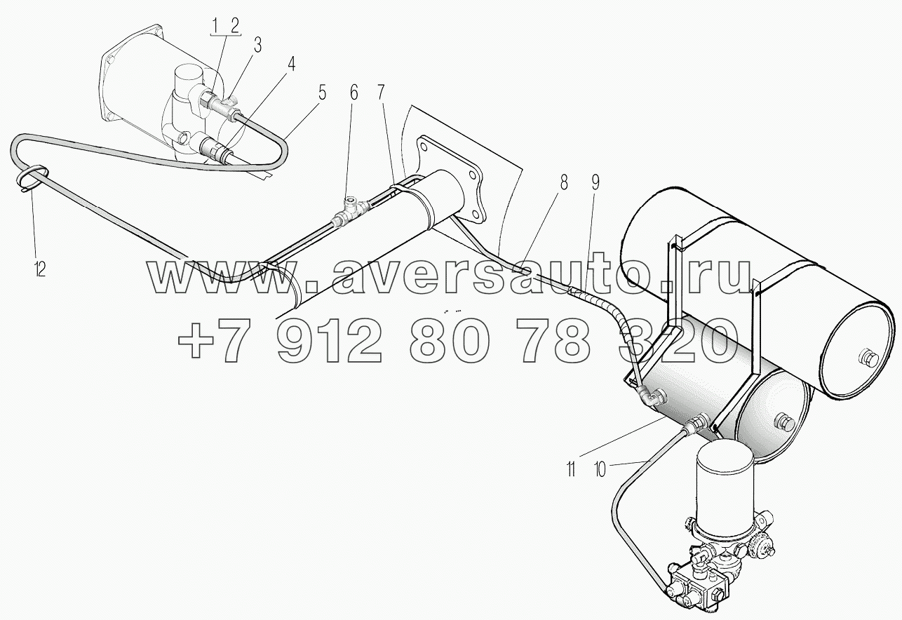 Установка пневмосистемы выключения сцепления для автомобилей 4320-0000110-71, 5557-0001152-70И03, 55571-0001121-70И03