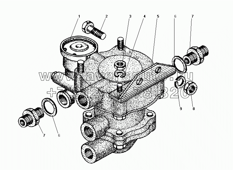 Установка клапана прицепа с клапаном обрыва