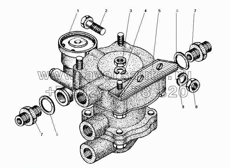 Установка клапана прицепа с клапаном обрыва