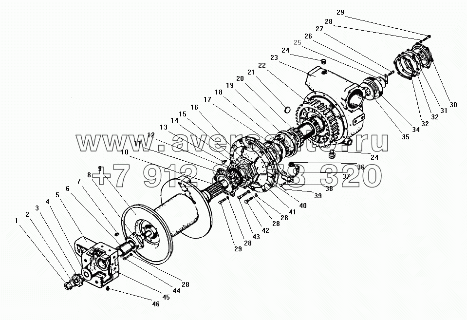 Детали редуктора лебедки