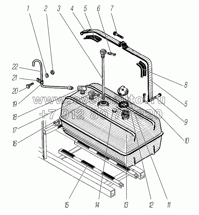 Дополнительный топливный бак для автомобилей Урал 532362-1026